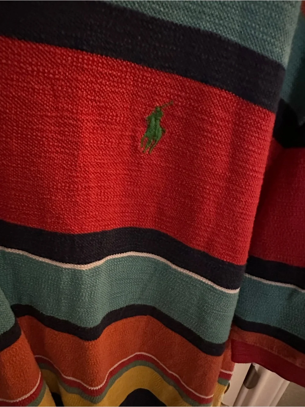 Polo by Ralph Lauren Striped Polo in Red, Teal, Yellow